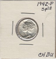 US Coins 1942-P Mercury Dime  BU