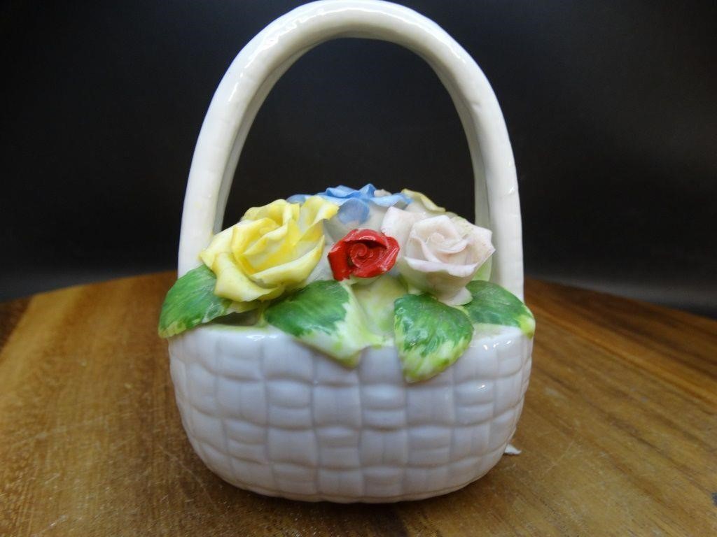 Royal Crown Porcelain Rose Basket