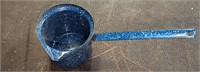 Vintage Blue Enamelware Stemmed Cup
