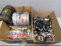 (2 Boxes) Large grouping of spinning reels,