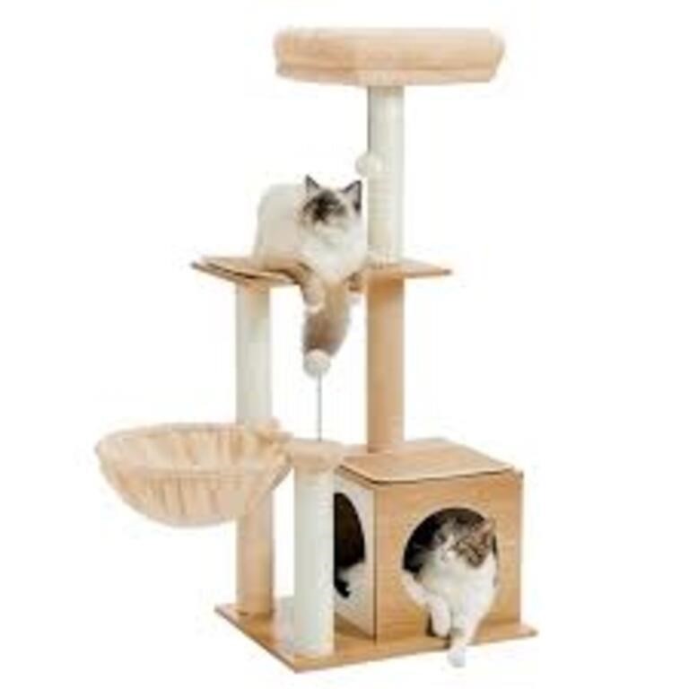 NEW PAWZ Road Cat Tree Wood Cat Tower for Indoor