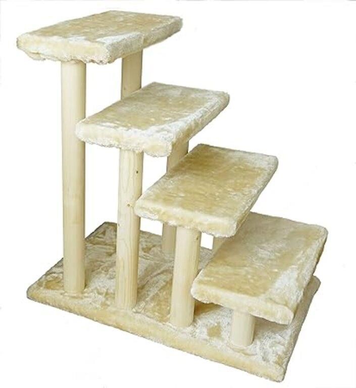 HAIBEIR Wood Pet Stairs 4-step Cat Steps for Bed D