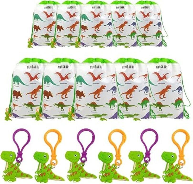 Minsing 24 Packs Dinosaur Drawstring Birthday Part