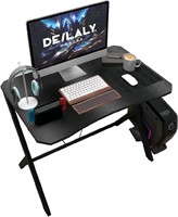 DEILALY 35In Carbon Fiber Small Gaming Desk W90CM