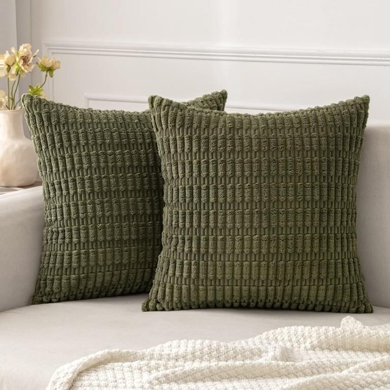 MIULEE Pack of 2 Corduroy Decorative Throw Pillow