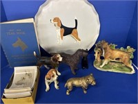 Dog Items: Book, Tray, Figures
