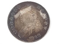1823 Bust Half Dollar Patched 3, Nice Tone