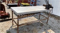 WORK BENCH WITH C. PARKER CO. VISE