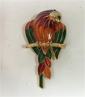 ENAMEL PARROT BROOCH