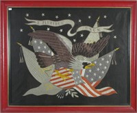 Vintage Embroidered American Eagle Textile