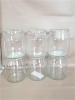 6pcs of IKEA Clear Glass Jars w/ Lids 6x8in