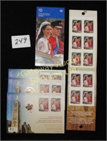 2 Booklets plus 3 Sheets of 2 Royal Wdg Cdn Stamps