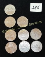 9x CanadianDollar Coins(1x 1983, 2x 1985, 6x 1986)