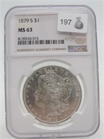 1879 S MORGAN SILVER DOLLAR NGC MS63