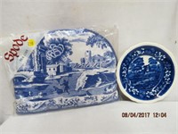 Copeland Spode Tower Blue tea cozy and 7.75" plate