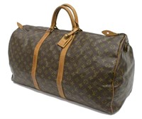 LOUIS VUITTON 'KEEPALL' MONOGRAM CANVAS DUFFLE BAG