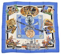 HERMES "NEW ORLEANS CREOLE JAZZ" SILK TWILL SCARF