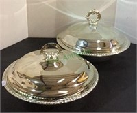 Lot of two silver plated serving dishes both with