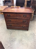 Early 3 drawer east lake low chest.