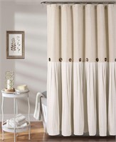 Linen Button 72 x 72 Shower Curtain - Tan
