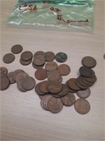 42- 1950s wheat pennies