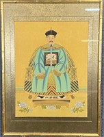 Emperor Watercolor On Silk Portrait