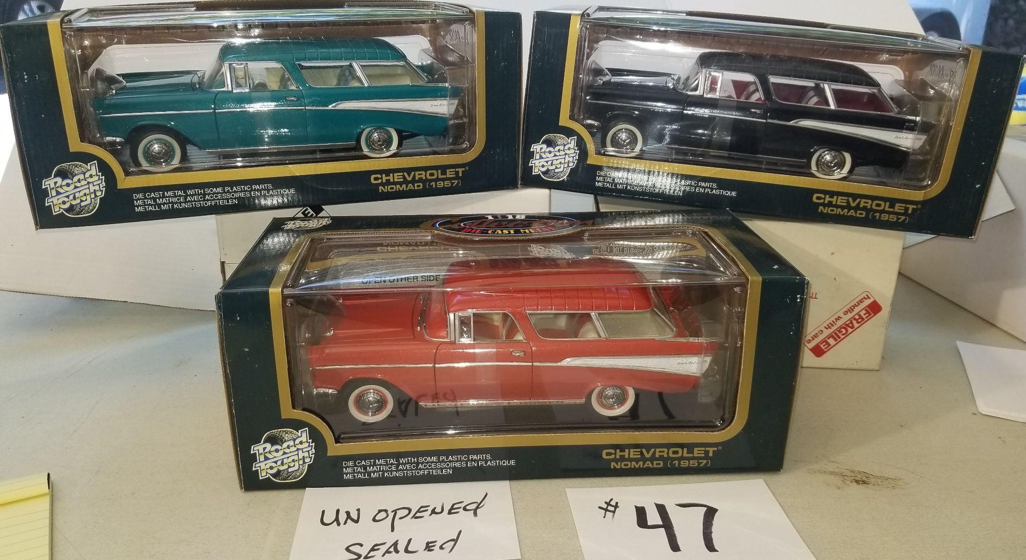 3 1957 Chevy Nomads 1:18 scale Die Cast Cars,