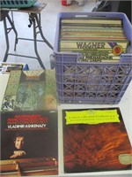 Crate of mostly classical albums