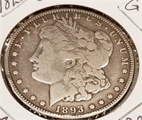 1893-O Silver Dollar G-Rim Bump