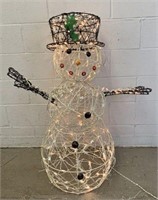 42" Lighted Twinkling Grapevine Snowman