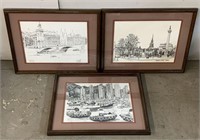 Signed & Numbered Cityscape Prints, Lot of 3
