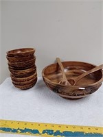 Large decorative serving Bowl with smaller bowls
