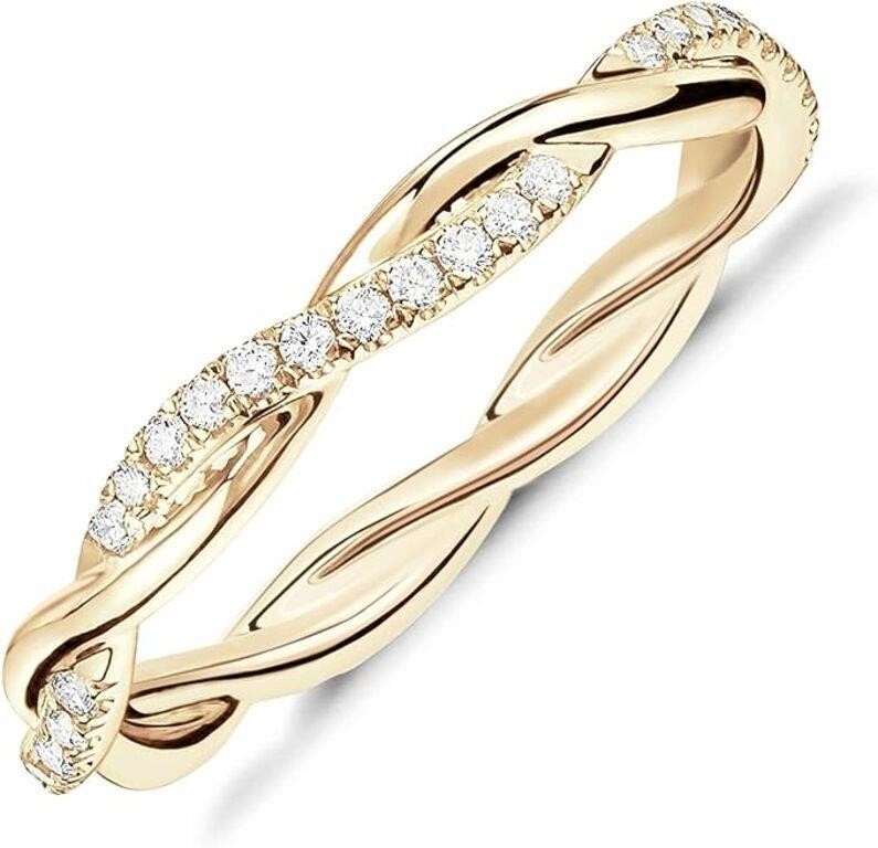 PAVOI 14K Gold Plated Cubic Zirconia Twisted R