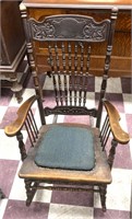 Antique rocking chair, extra wide