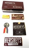 Lot of 6,Hershey's boxes,wrappers,pin,coupons
