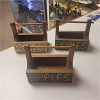 Small wooden "Apples" crates.