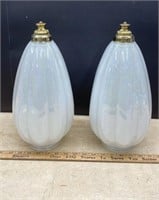 2 Vintage Opalescent Swag Lamp Shades