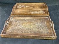 VTG Carved Wooden Trays