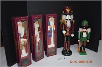 Two Nutcrackers & Three Collector's Santas