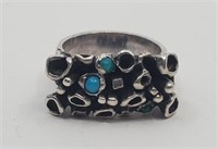 Brutalist Modernist Sterling Silver Ring