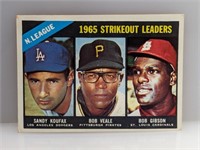 1966 Topps NL Strikeout Ldrs Koufax/Gibson/Veale