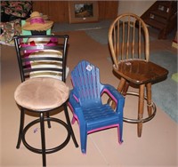 Pile: 2 Stools and 2 Kids Yard Chairs