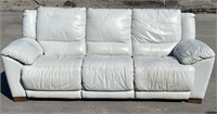 Eggshell Leather Reclining Natuzzi Couch