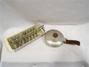 Vintage Aluminum Ice Tray & Sauce Pan w/Hinged