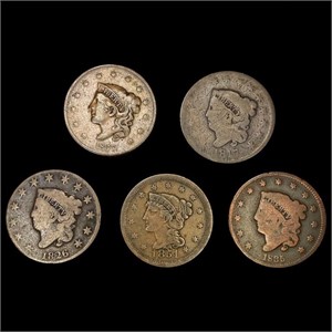 [5] Large Cents [1817, 1826, 1835, 1837, 1851]
