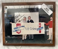Bob Griese Autographed Sterling Beer Photo