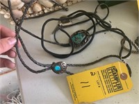 TURQUOISE & SILVER BOLO TIES