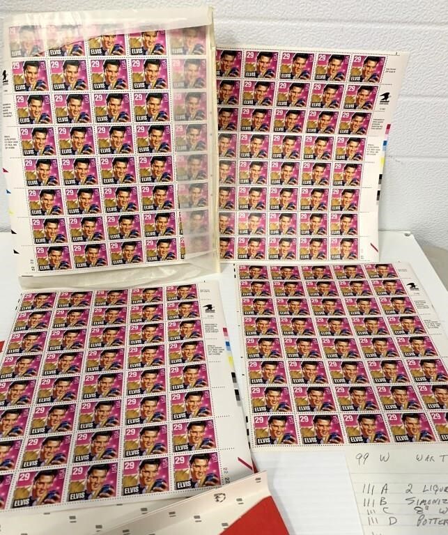 Sheets of Elvis Presley Stamps