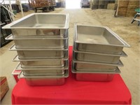 Ten 4 " stainless pans / 4 lids