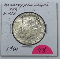 1964 Kennedy 90% Silver Half Dollar